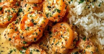 Creamy Garlic Shrimp with Rice