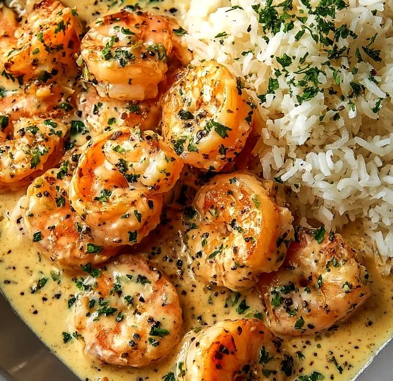 Creamy Garlic Shrimp with Rice Creamy Garlic Shrimp with Rice