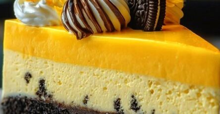 Yellow Velvet Oreo Cheesecake