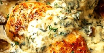 Gratin de poulet crémeux aux champignons