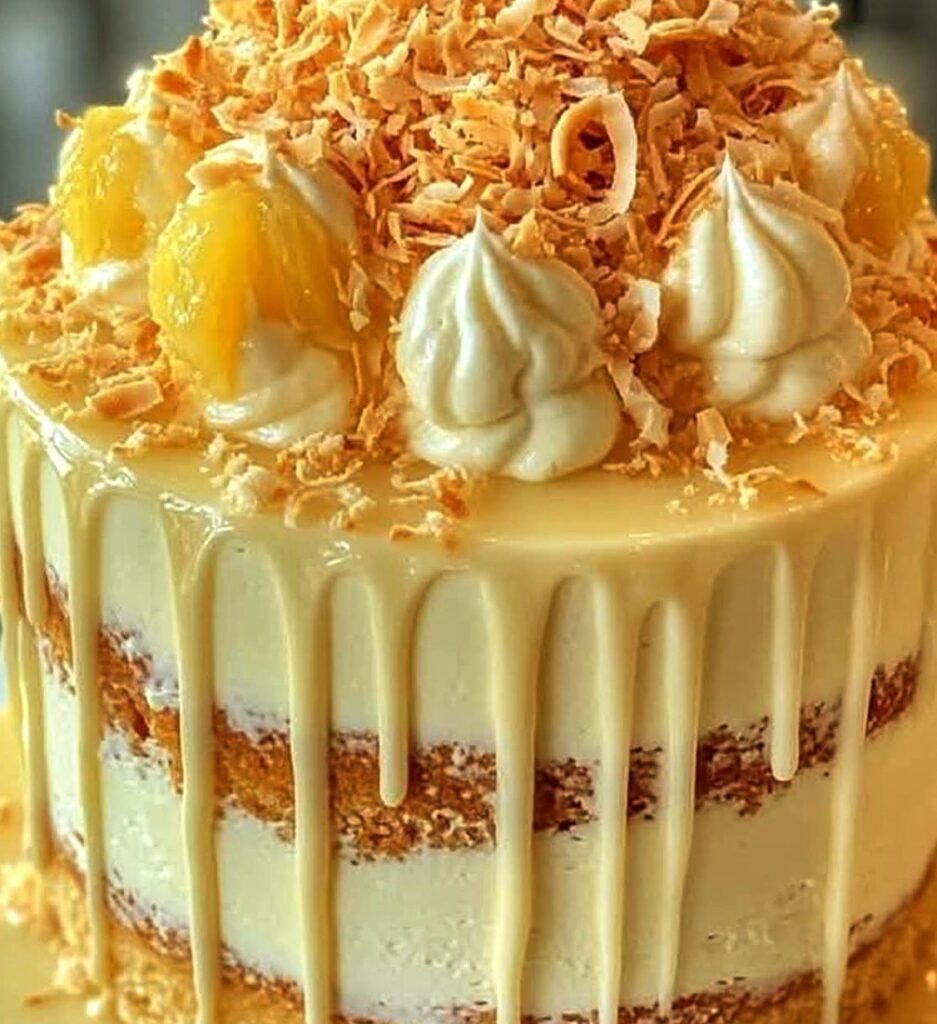 Coconut Cream Cake with Pineapple Jam Filling Coconut Cream Cake with Pineapple Jam Filling