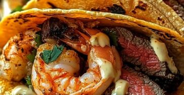 Gourmet Surf and Turf Tacos with Steak and Shrimp Gourmet Surf and Turf Tacos with Steak and Shrimp