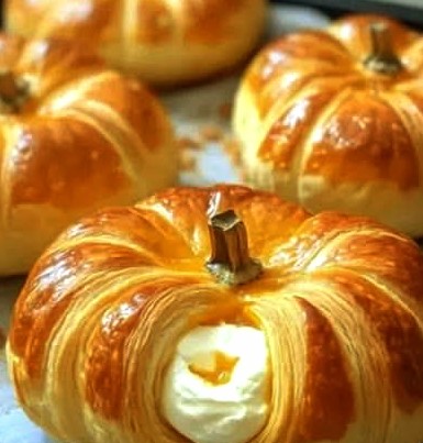 Citrouilles en croissant fourrées au fromage frais Citrouilles en croissant fourrées au fromage frais