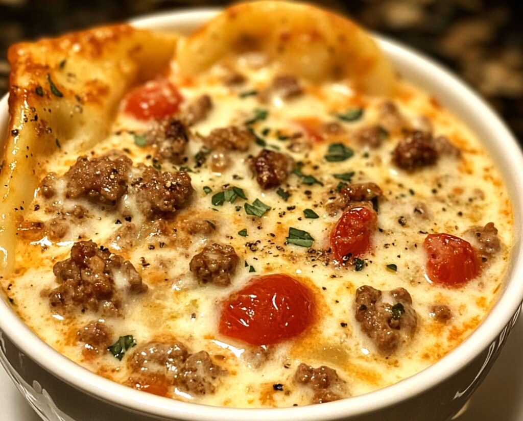 Creamy Alfredo Lasagna Soup