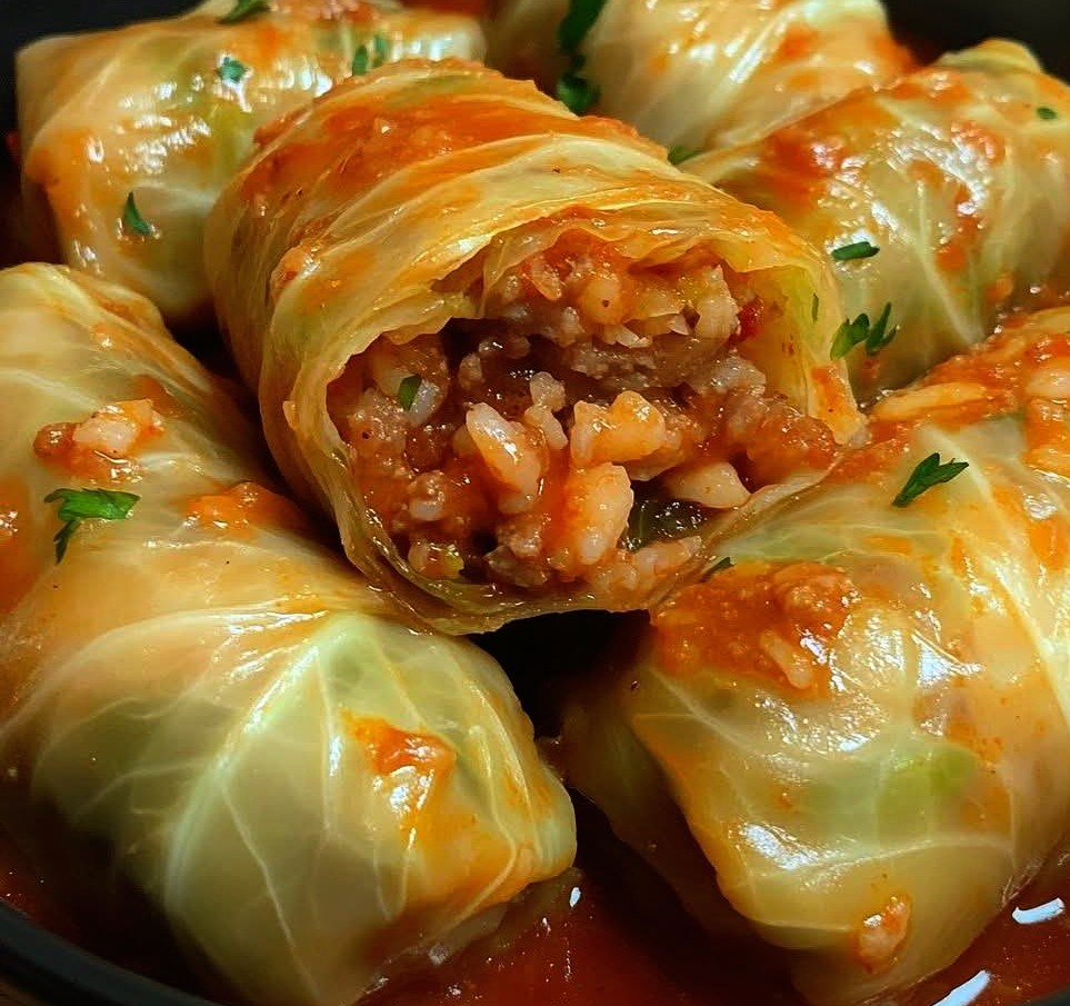 Rouleaux de Chou Farcis au Bœuf et au Riz Rouleaux de Chou Farcis au Bœuf et au Riz
