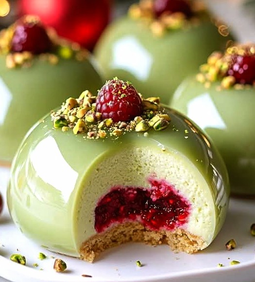 Recette du Dôme de Mousse Pistache Framboise Recette du Dôme de Mousse Pistache Framboise