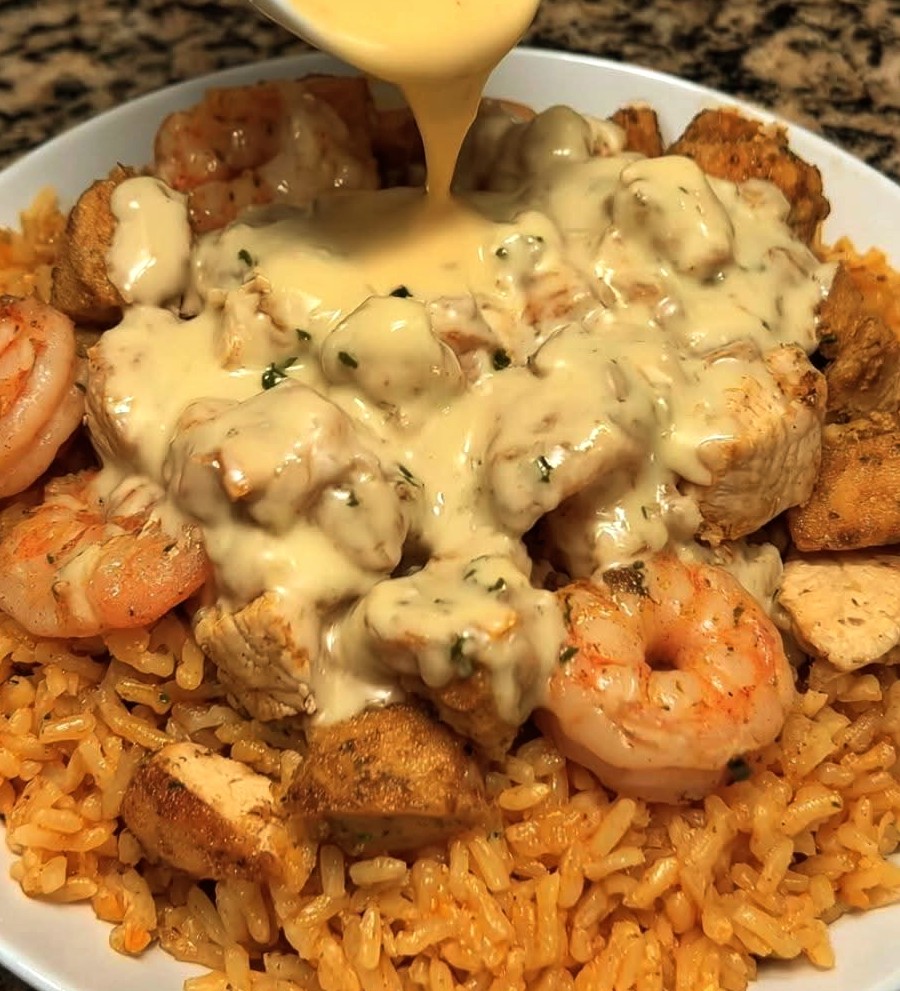 Cheesy Chicken & Shrimp Rice Cheesy Chicken & Shrimp Rice