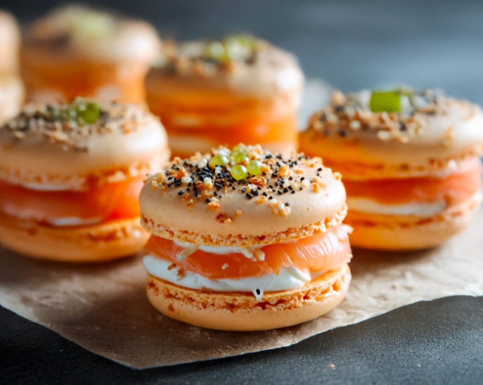 Macarons salés au saumon fumé et fromage frais : une touche chic pour vos apéritifs Macarons salés au saumon fumé et fromage frais : une touche chic pour vos apéritifs