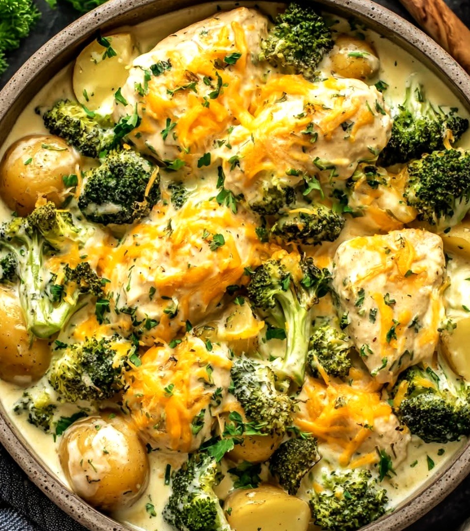 Poulet, brocoli et pommes de terre à la mijoteuse, sauce ranch