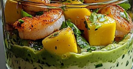 Verrine de Crevettes Mangue et Crème d’Avocat