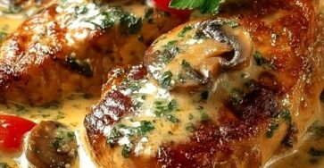 Poulet à la Sauce Crémeuse aux Champignons Poulet à la Sauce Crémeuse aux Champignons