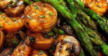 Garlic Shrimp Stir-Fry with Asparagus & Mushrooms