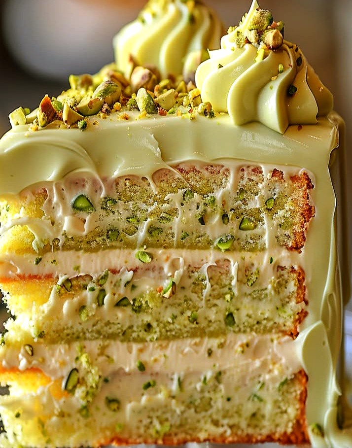 Luscious Pistachio Cream Cake