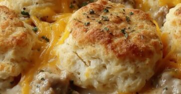 Biscuits & Gravy Hashbrown Casserole