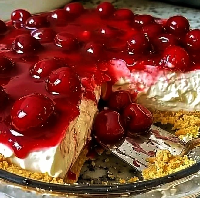 Easiest No-Bake Cherry Cheesecake