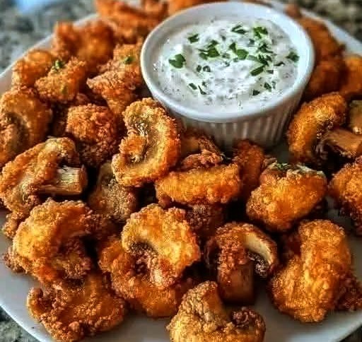 Crispy Fried Mushrooms with Cool Ranch Dip