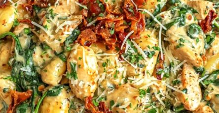 Creamy Tuscan Chicken Gnocchi with Spinach & Sun-Dried Tomatoes