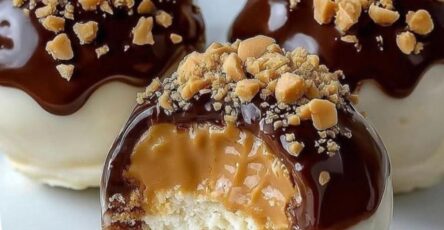 No-Bake Peanut Butter Cheesecake Balls with Chocolate Coating