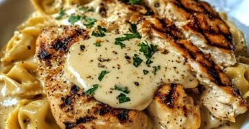 Asiago Tortellini Alfredo with Grilled Chicken