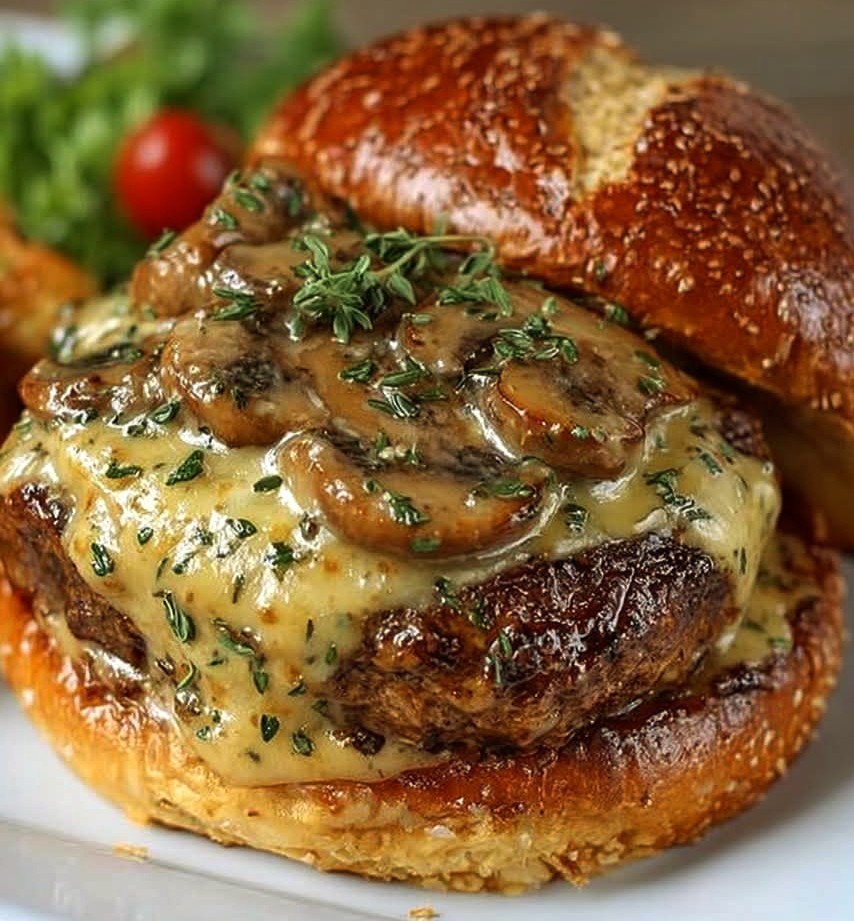 Mushroom Swiss Burger Recipe