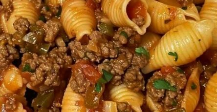 Easy Pasta Shells with Ground Beef