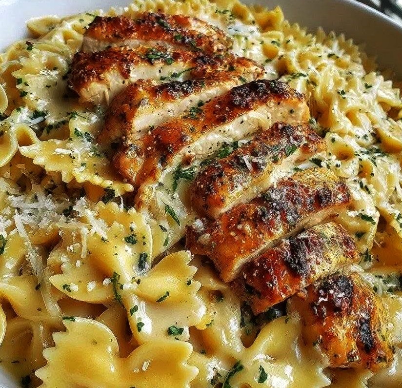 Creamy Lemon Garlic Bowtie Pasta with Chicken