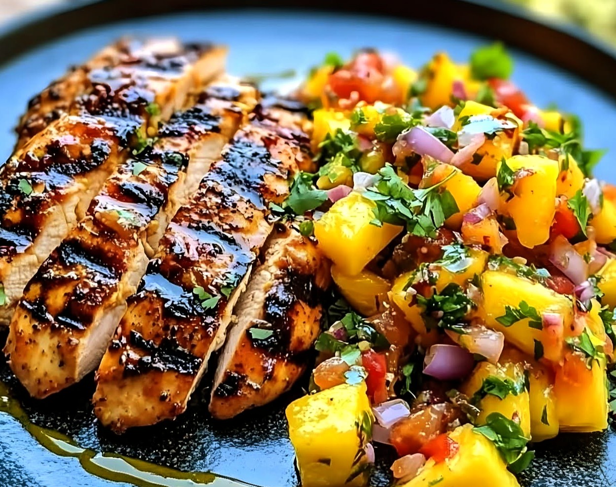 Lemon Ginger Chicken with Pineapple Mango Salsa