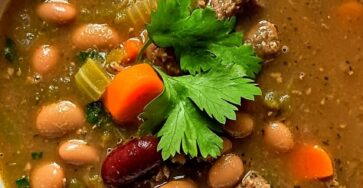 Hearty Pinto Bean, Green Chile & Beef Soup