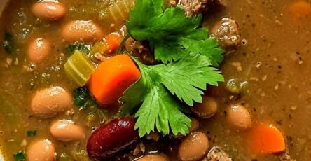 Hearty Pinto Bean, Green Chile & Beef Soup