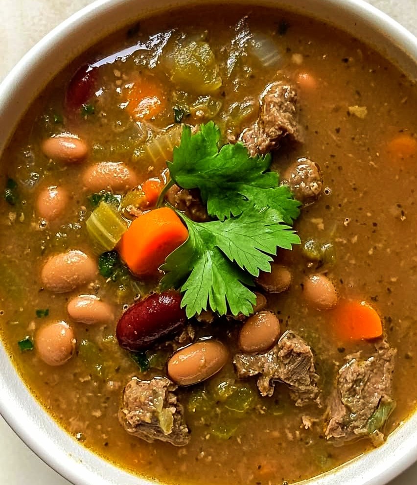 Hearty Pinto Bean, Green Chile & Beef Soup