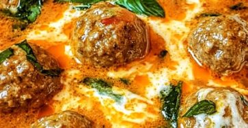 Meatball Soup with Spinach and Parmesan
