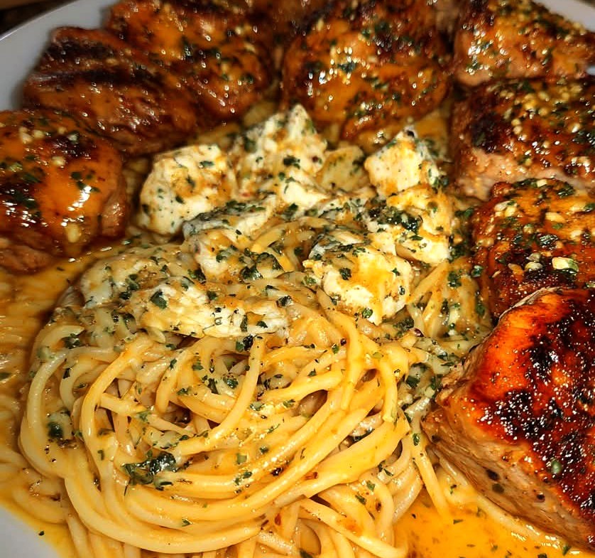 Creamy Cajun Chicken Spaghetti with Velveeta Mozzarella Alfredo