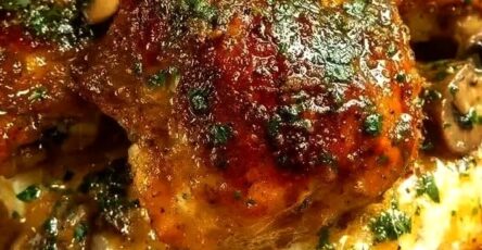 Creamy Garlic Mushroom Chicken Thighs