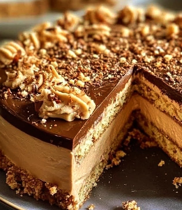 Crispy Opera Cake with Coffee Buttercream & Crunchy Crumble