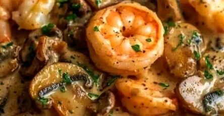 Creamy Garlic Shrimp & Mushroom Skillet