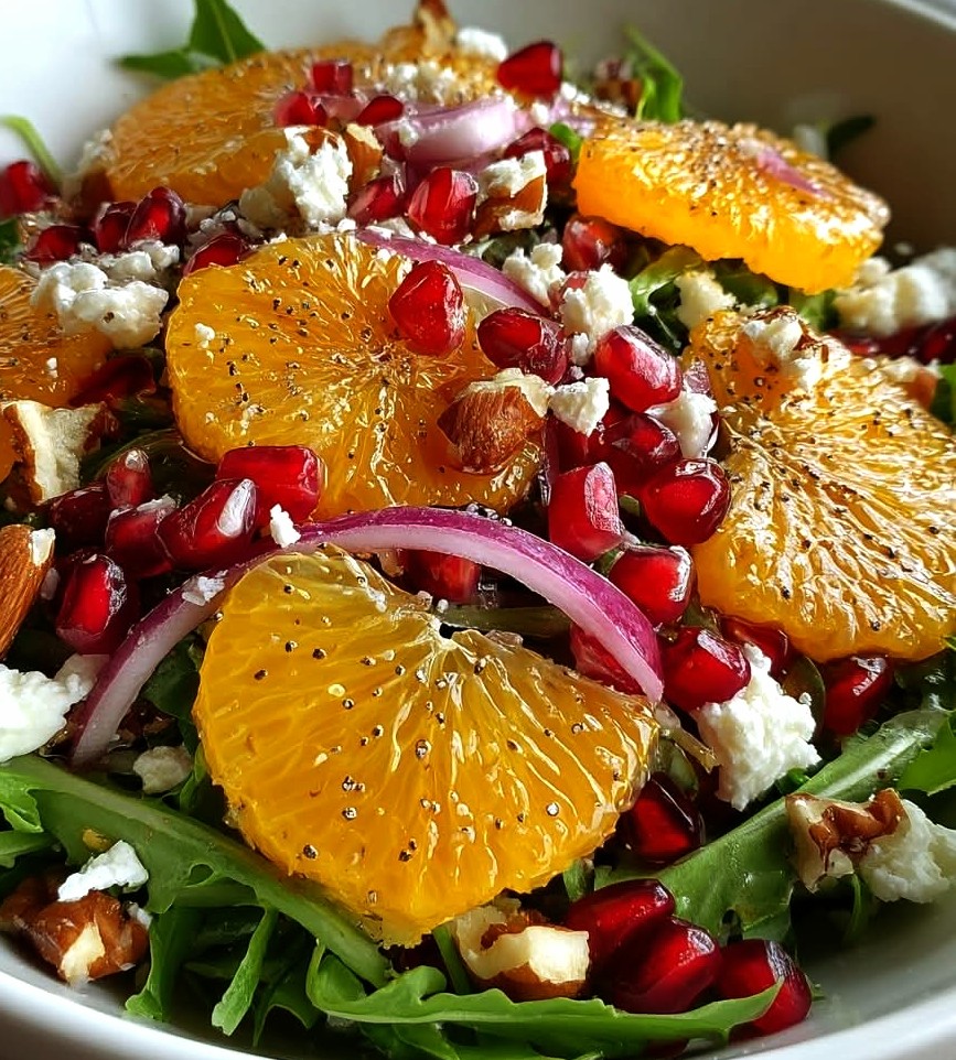 Pomegranate Orange Arugula Salad