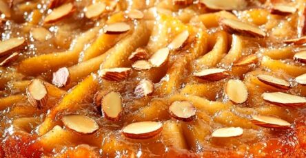 Upside-Down Pear & Almond Cake