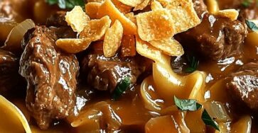 French Onion Beef and Noodles