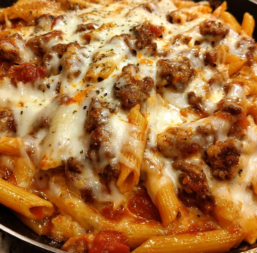 Creamy Velveeta Penne Pasta with Italian Beef Marinara