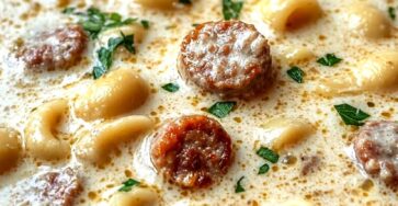 Creamy Parmesan Italian Sausage Ditalini Soup