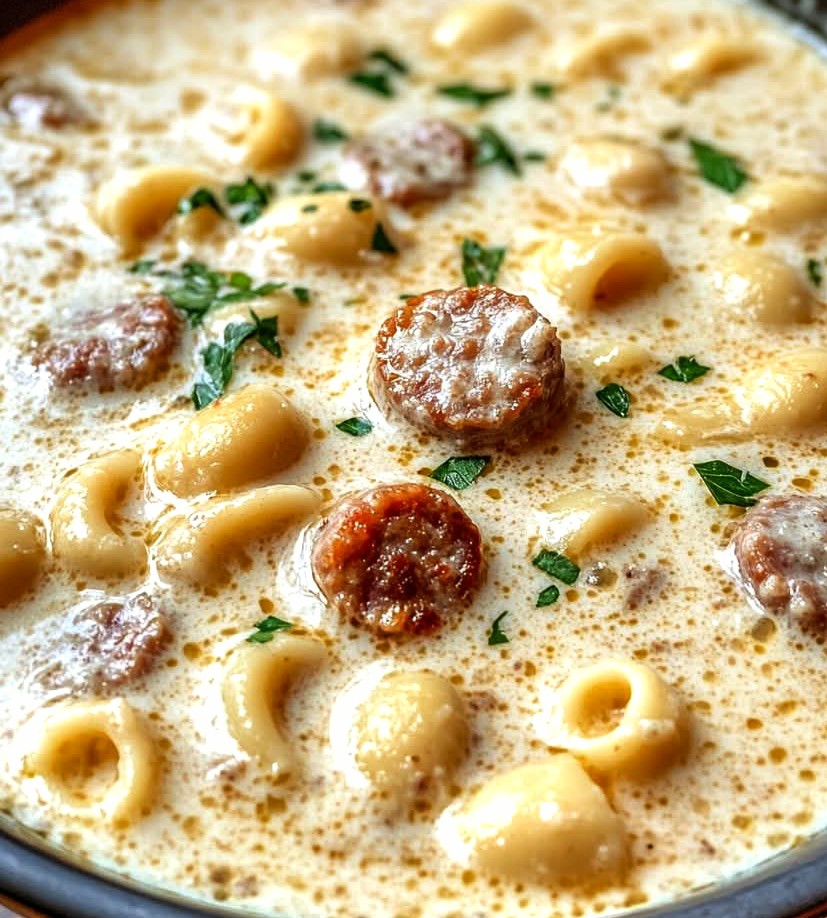 Creamy Parmesan Italian Sausage Ditalini Soup