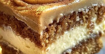 Pumpkin Spice Gooey Cake with Brown Sugar Cream Cheese