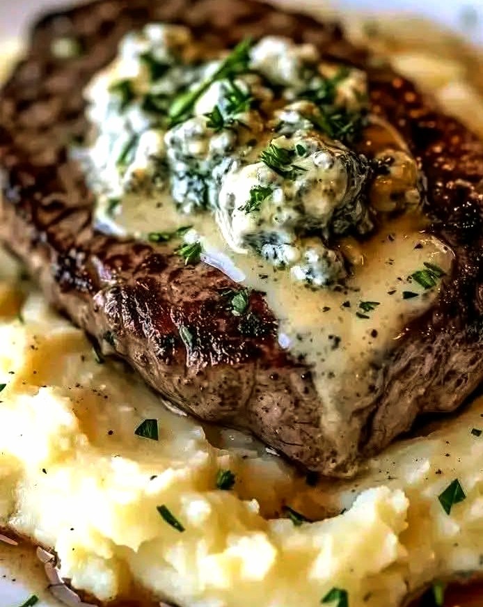 Creamy Tuscan Gorgonzola Steak with Fluffy Mashed Potatoes