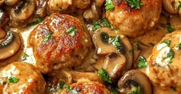 Creamy Mushroom Chicken Meatballs