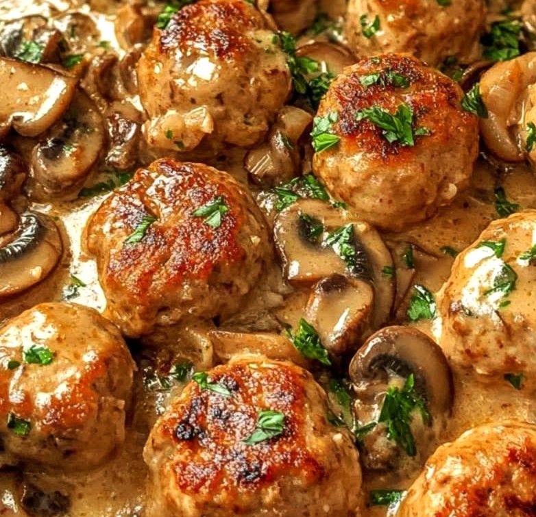 Creamy Mushroom Chicken Meatballs