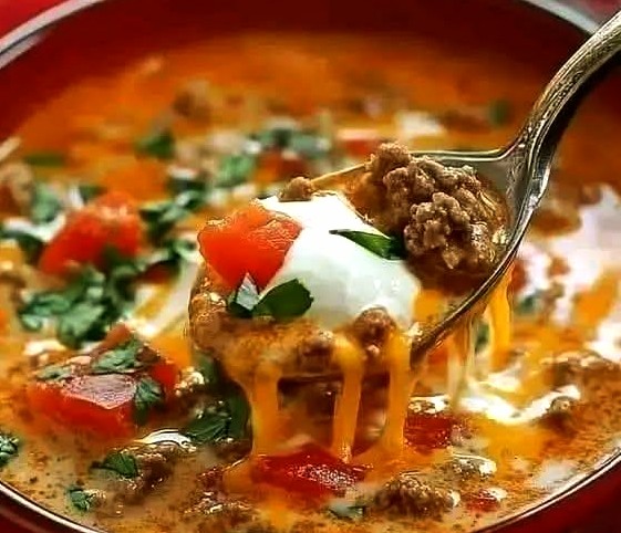 Creamy Beef Taco Soup