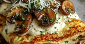 Savory Crepes with Mushrooms & Creamy Sauce
