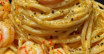 Creamy Cajun Shrimp Pasta Volcano