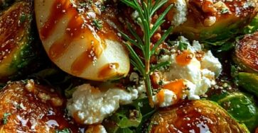 Maple-Glazed Brussels Sprouts & Pear Salad with Whipped Ricotta