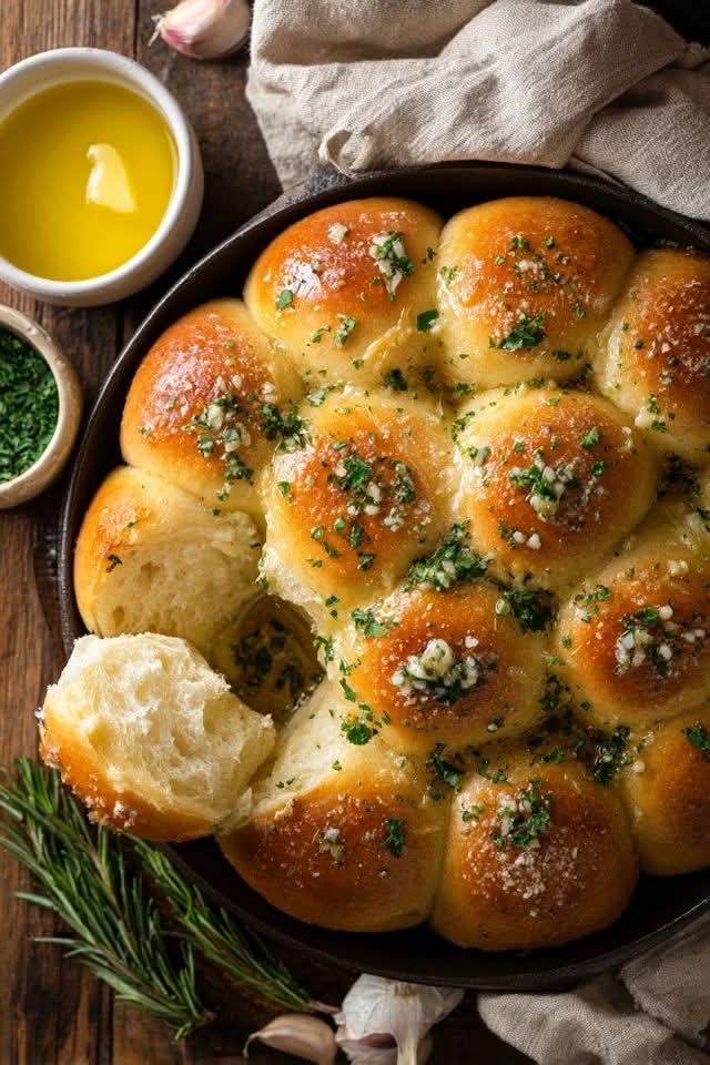 Soft Garlic Butter Bread Rolls